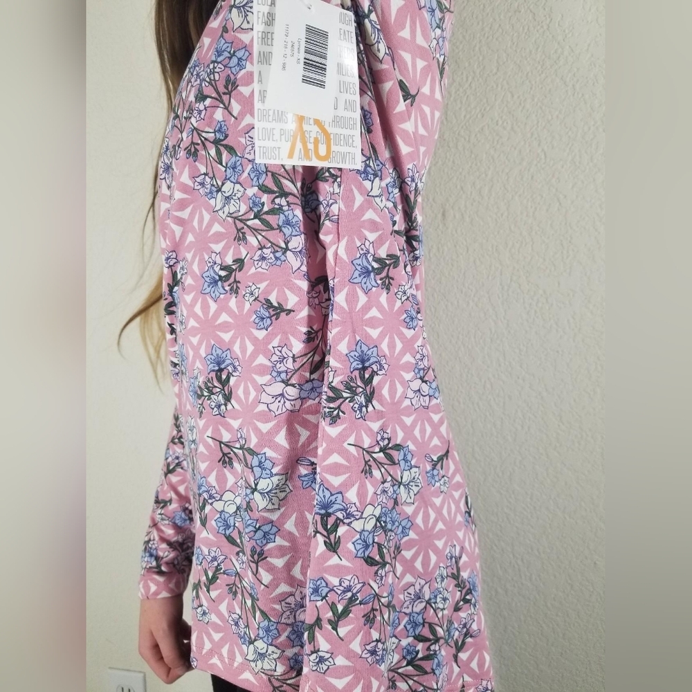 Pink floral lularoe top womens lynnae